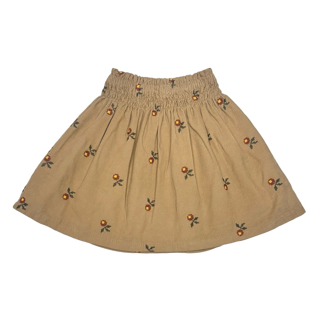 Zara‎ Embroidered Flowers Cord Skirt